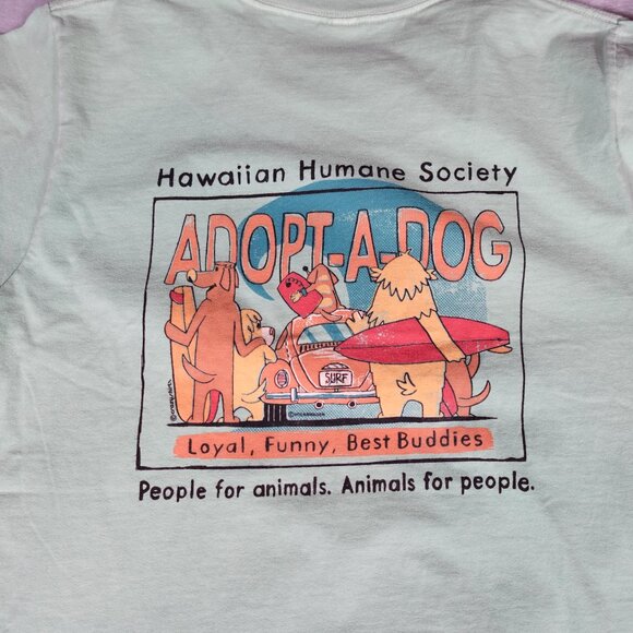 Crazy Shirts Hawaii Humane Society T Shirt Mens Small Animals Lime Dyed Green - Picture 7 of 9